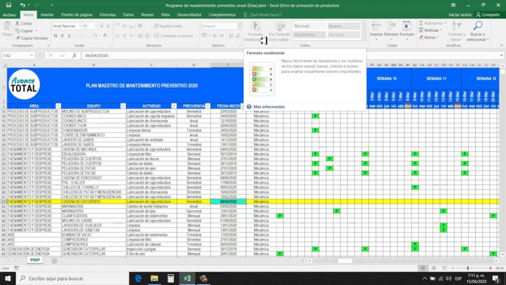 Cómo programar el mantenimiento anual en Smart Fit 2 mantenimiento anual